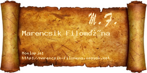 Marencsik Filoména névjegykártya